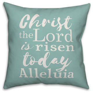 Christ the Lord is Risen White Script 20x20 Throw Pillow