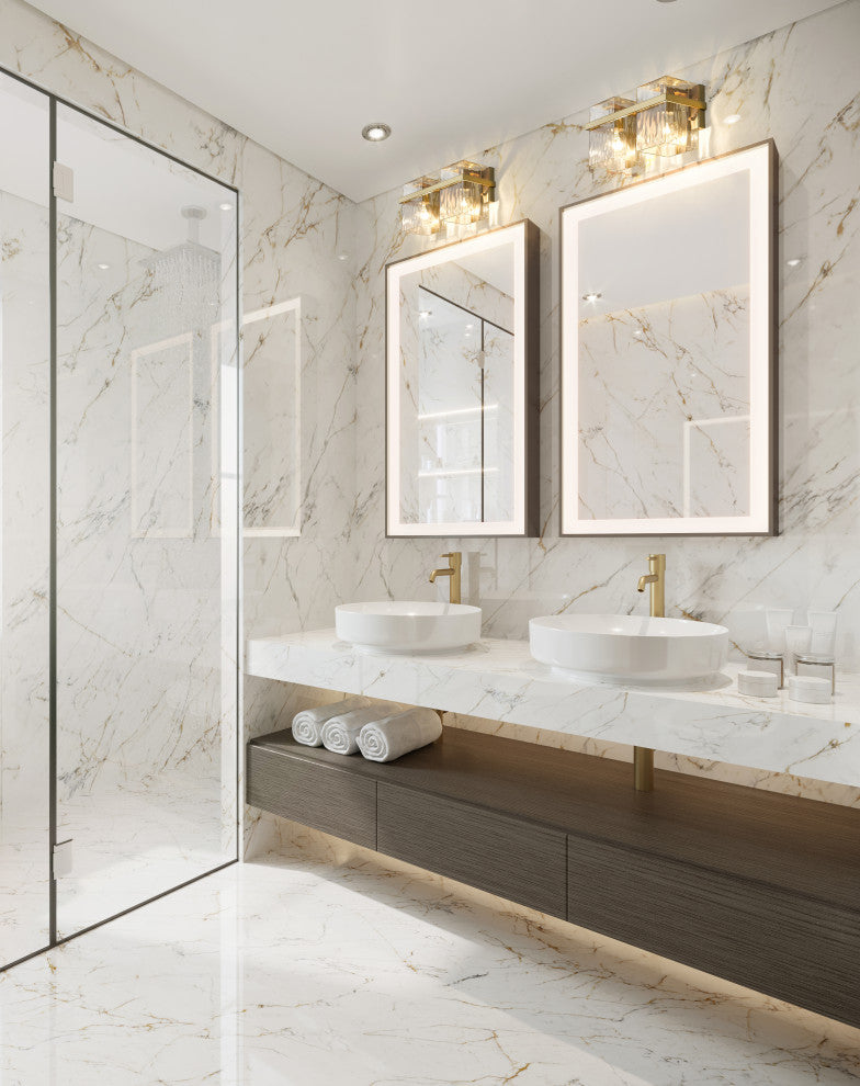 Zlite 1938-2V-MGLD 2-Light Vanity, Clear