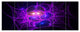 Bright Purple Fractal Cobweb, Abstract Canvas Art Print, 70"x28", 6 Panels