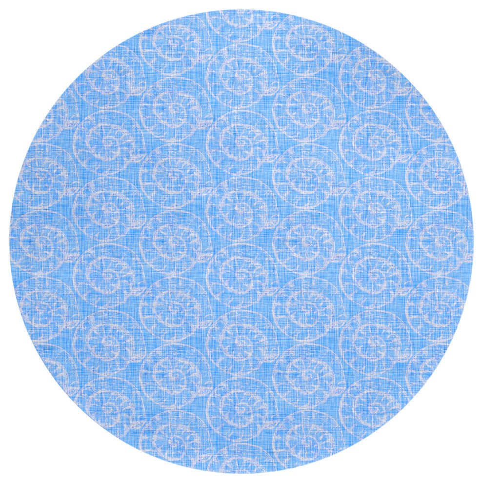 Indoor/Outdoor Seabreeze SZ11 Cobalt Machine Washable 8' x 8' Round Rug