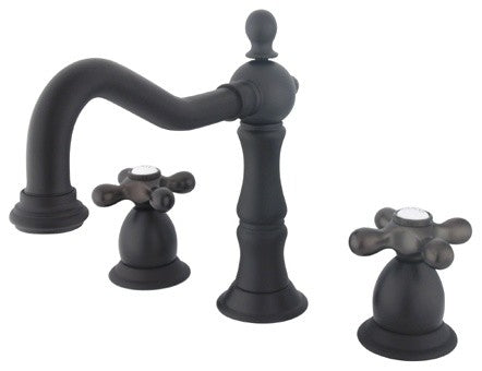 Kingston Brass Widespread Bathroom Faucet With Brass Pop-Up, Oil Rubbed Bronze