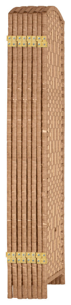 4 ft. Short Diamond Weave Fiber Room Divider Natural 8 Panel