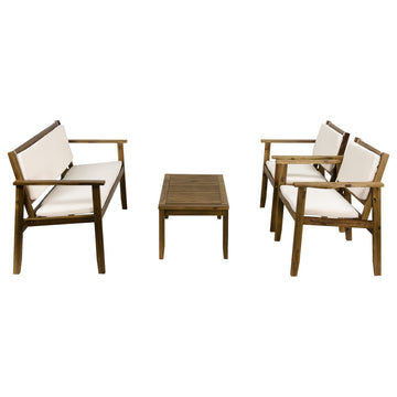 Sunnyside 4-Piece Outdoor Patio Furniture Set, Solid Acacia Wood
