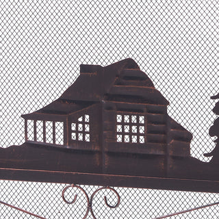 Three Panel Foldable Iron Fireplace Screen