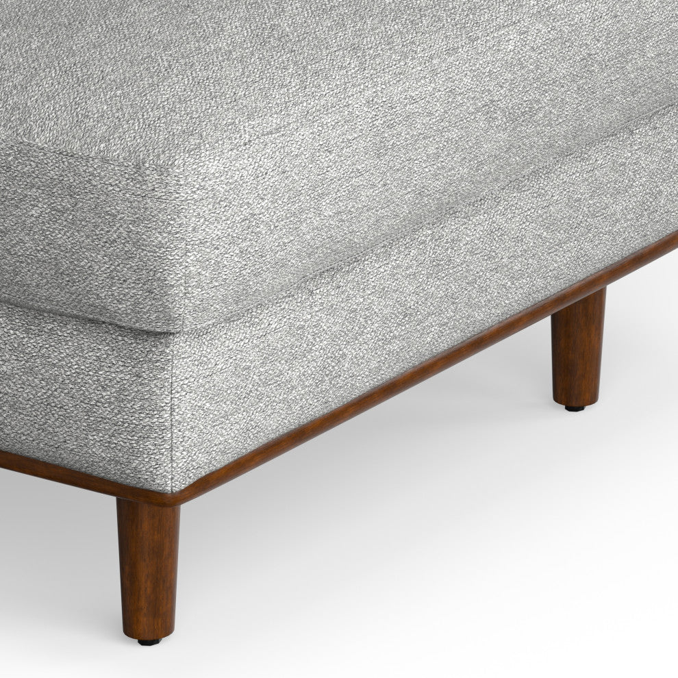 Morrison Mid Century Left Sectional Wide Sofa Tightly Woven Performance Fabric, Mist Grey