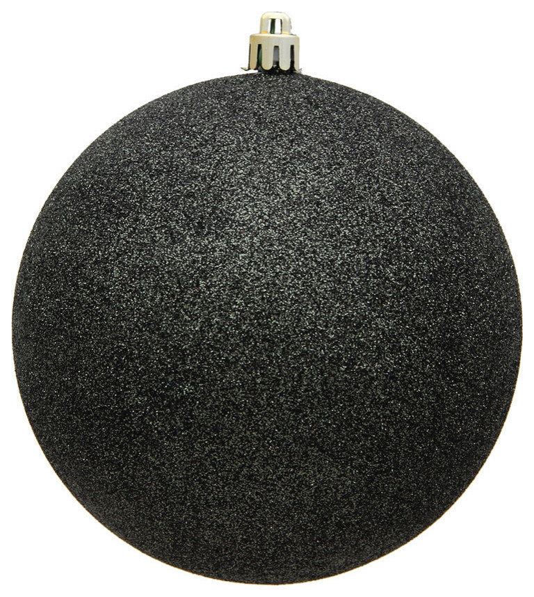 Vickerman N591084Dg 4" Gunmetal Glitter Ball Ornament, 6 Per Bag