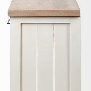 Fairview III Solid Wood Brown Top, White Frame 4 Cabinet Door Sideboard
