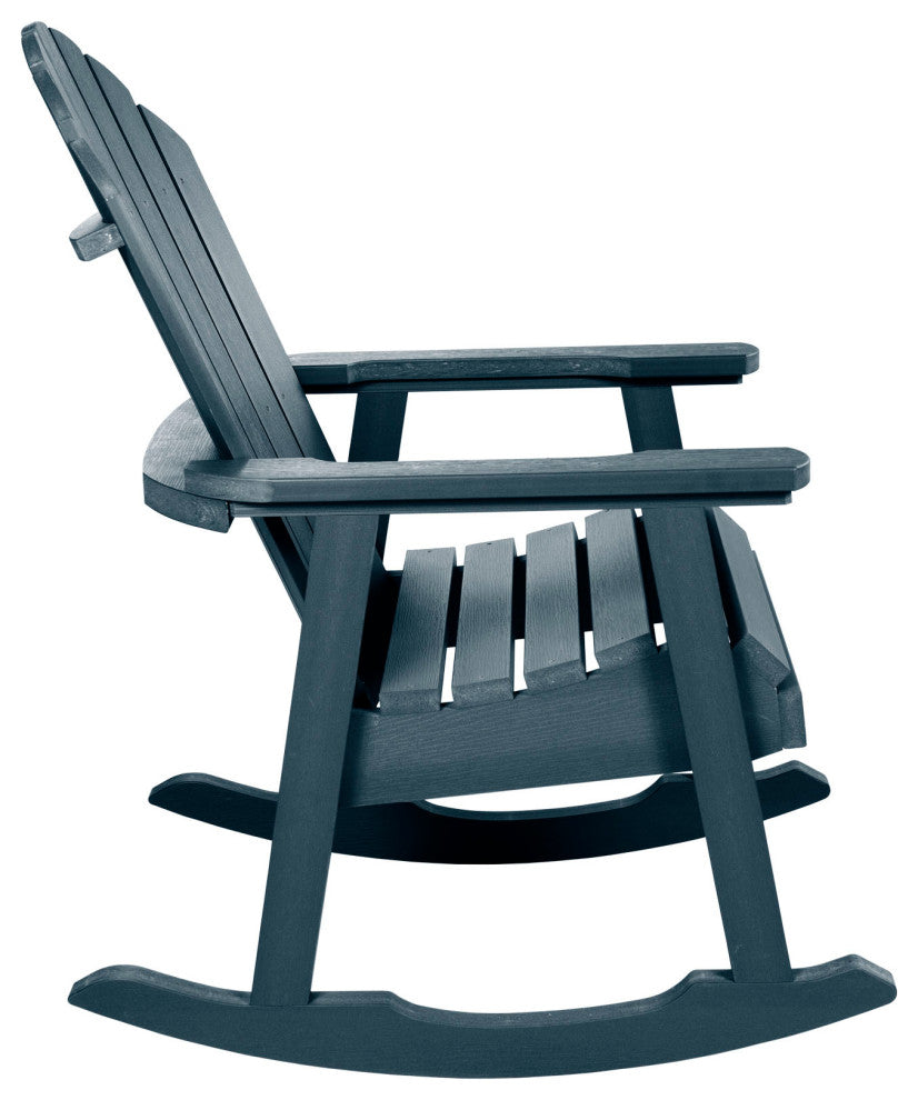 Hamilton Rocking Chair, Weathered Acorn, Federal Blue