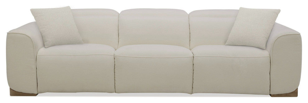Divani Casa Hagerty - Modern Off-White Fabric Sofa With 2 Power Recliners