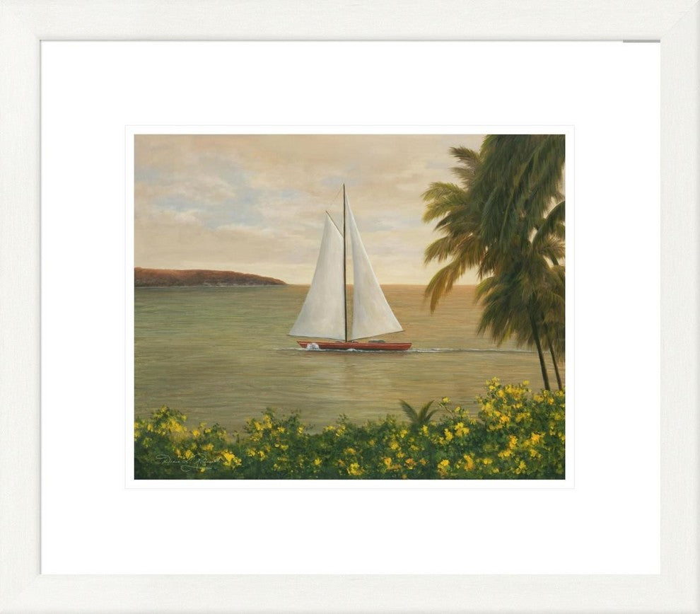 "Harbor Sunset" Framed Digital Print by Diane Romanello, 23x20"