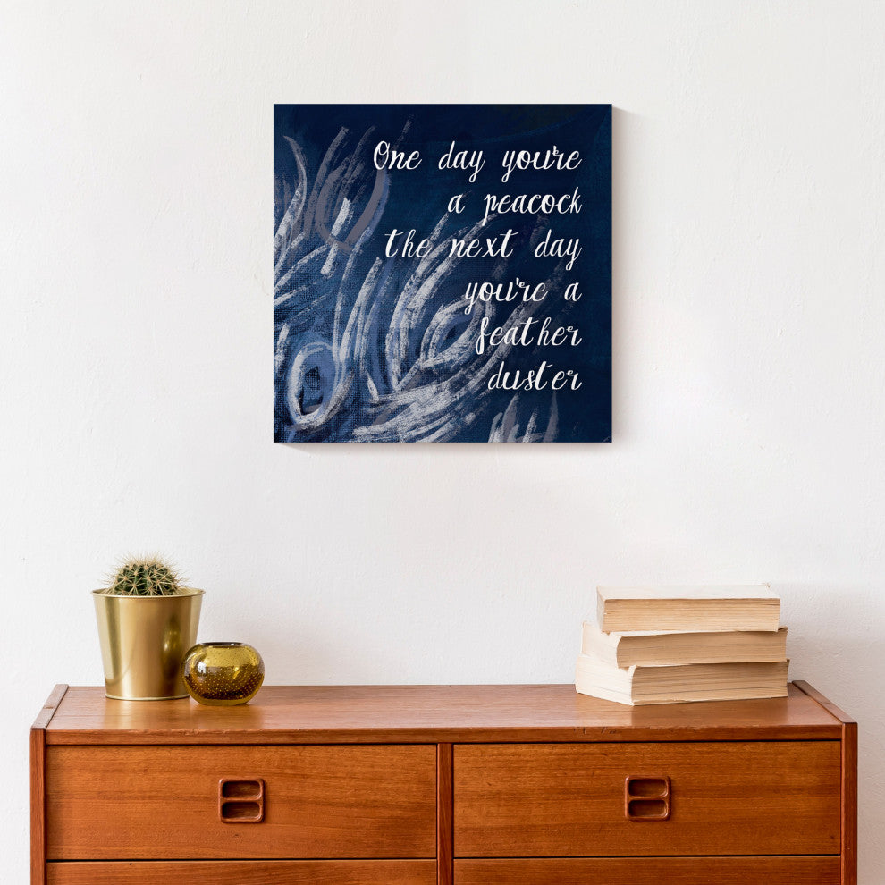 Peacock Feather Duster 12x12 Canvas Wall Art