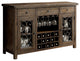 Benzara BM166090 Wooden Server With Wine Holder, Brown