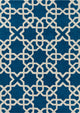 Davin Contemporary Area Rug, Blue and White, 5'x7'