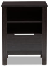 Hamish Moderm, Contemporary Wenge Brown 1-Drawer Nightstand