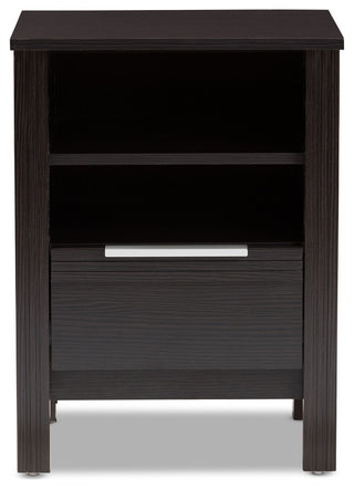 Hamish Moderm, Contemporary Wenge Brown 1-Drawer Nightstand