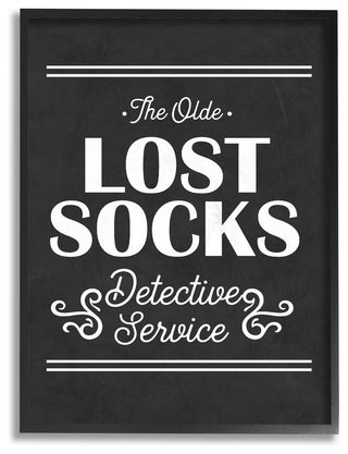 Olde Lost Socks Detective Service, 16"x20", Framed Giclee Texturized Art