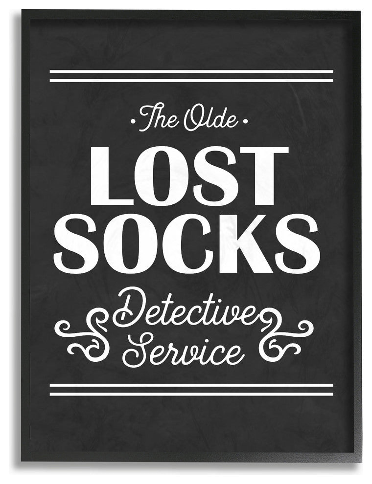 Olde Lost Socks Detective Service, 16"x20", Framed Giclee Texturized Art