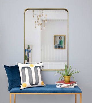 Renwil Barton Brushed Gold Antique Iron Framed Wall Mirror