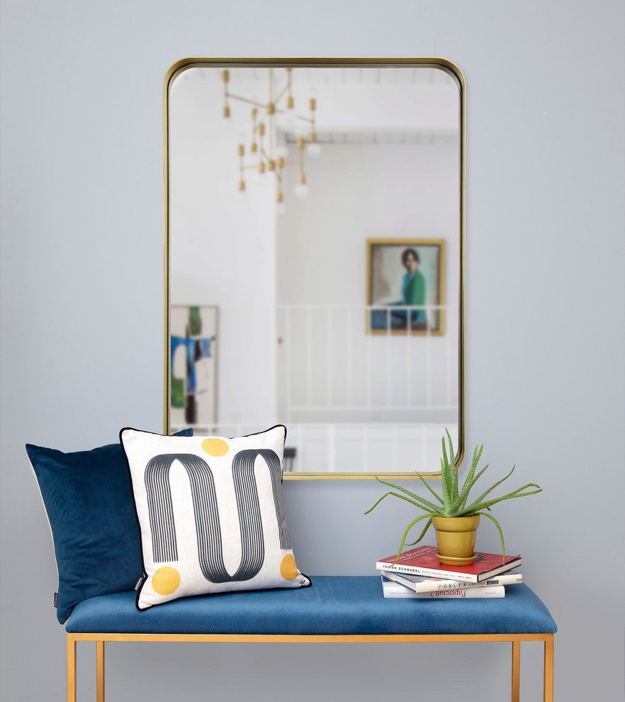 Renwil Barton Brushed Gold Antique Iron Framed Wall Mirror