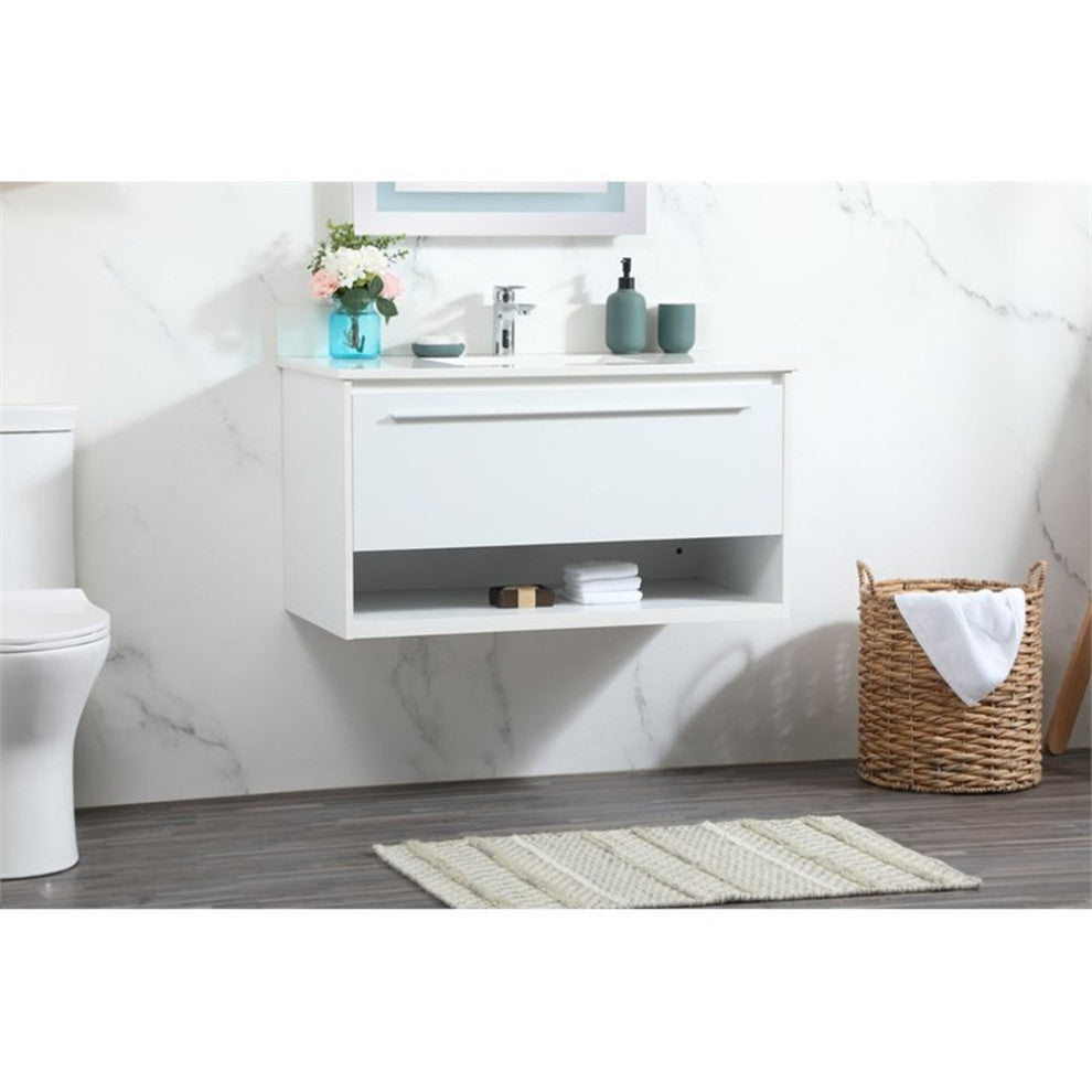 Elegant Decor Roman Bathroom Vanity White