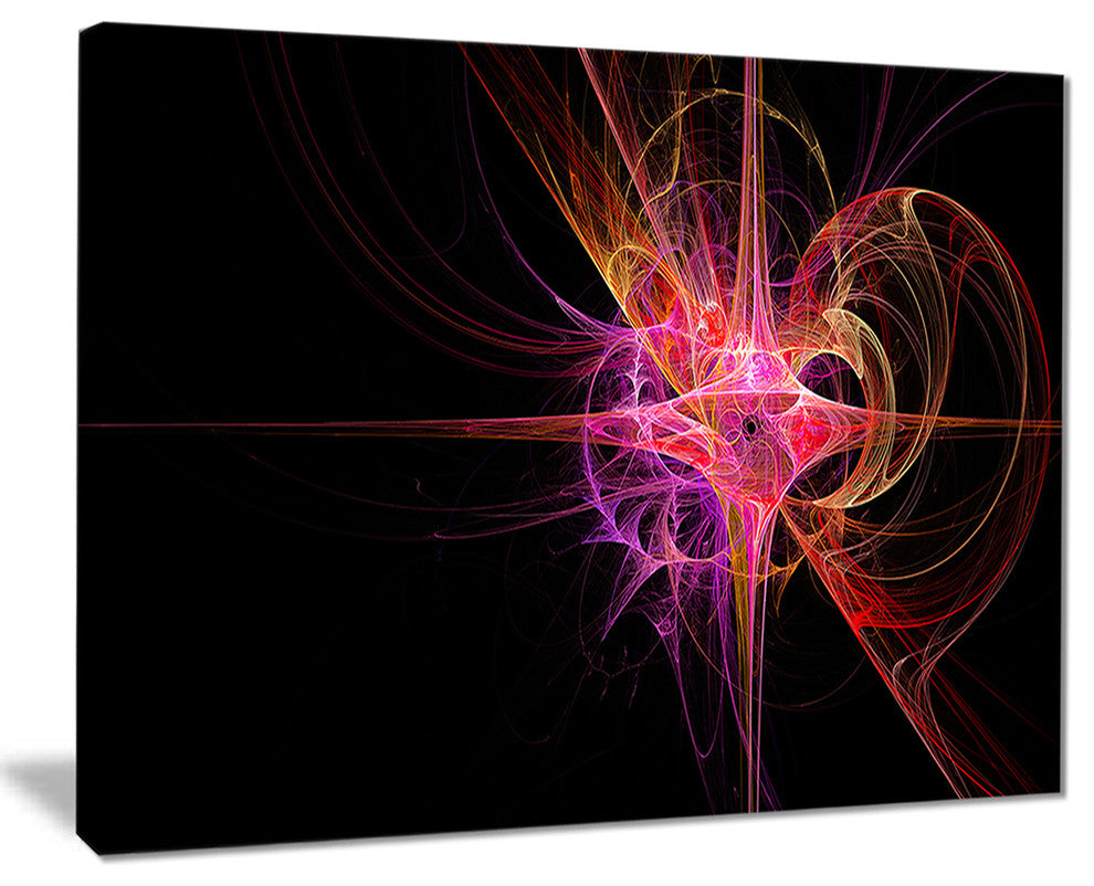 "Purple Bright Star" Abstract Digital Art Canvas Print