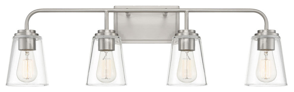 4-Light Bathroom Vanity Light in Brushed Nickel