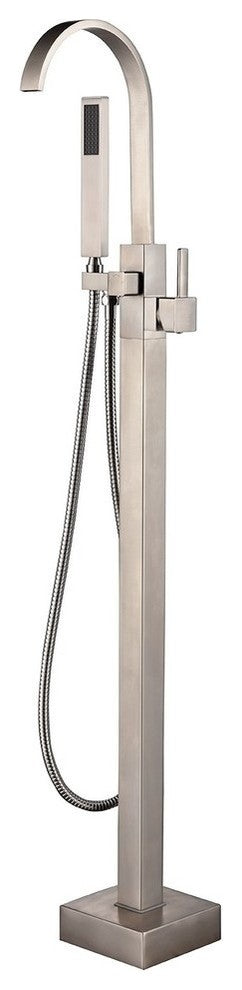 ADM Freestanding Tub Filler Handheld Shower Spray, Brushed Nickel, 59" Hose