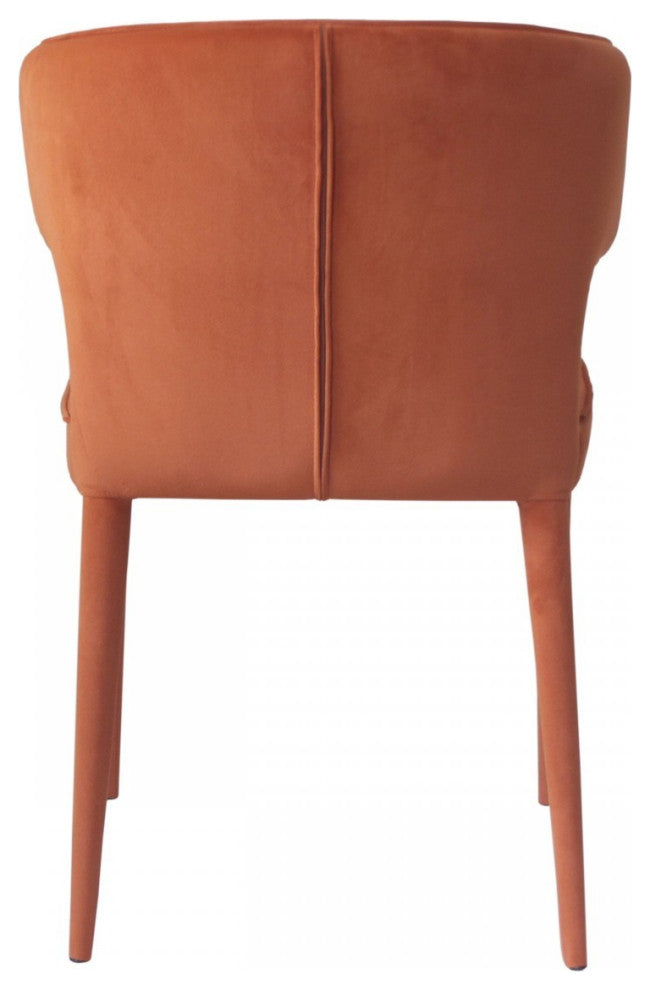 Orange Velvet Wrapped Dining Chair