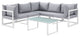 White Gray Fortuna 6 Piece Outdoor Patio Sectional Sofa Set