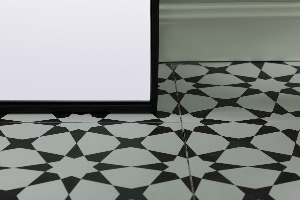 Metal Frame Arch Full Length Mirror 32X76 Inch, Black