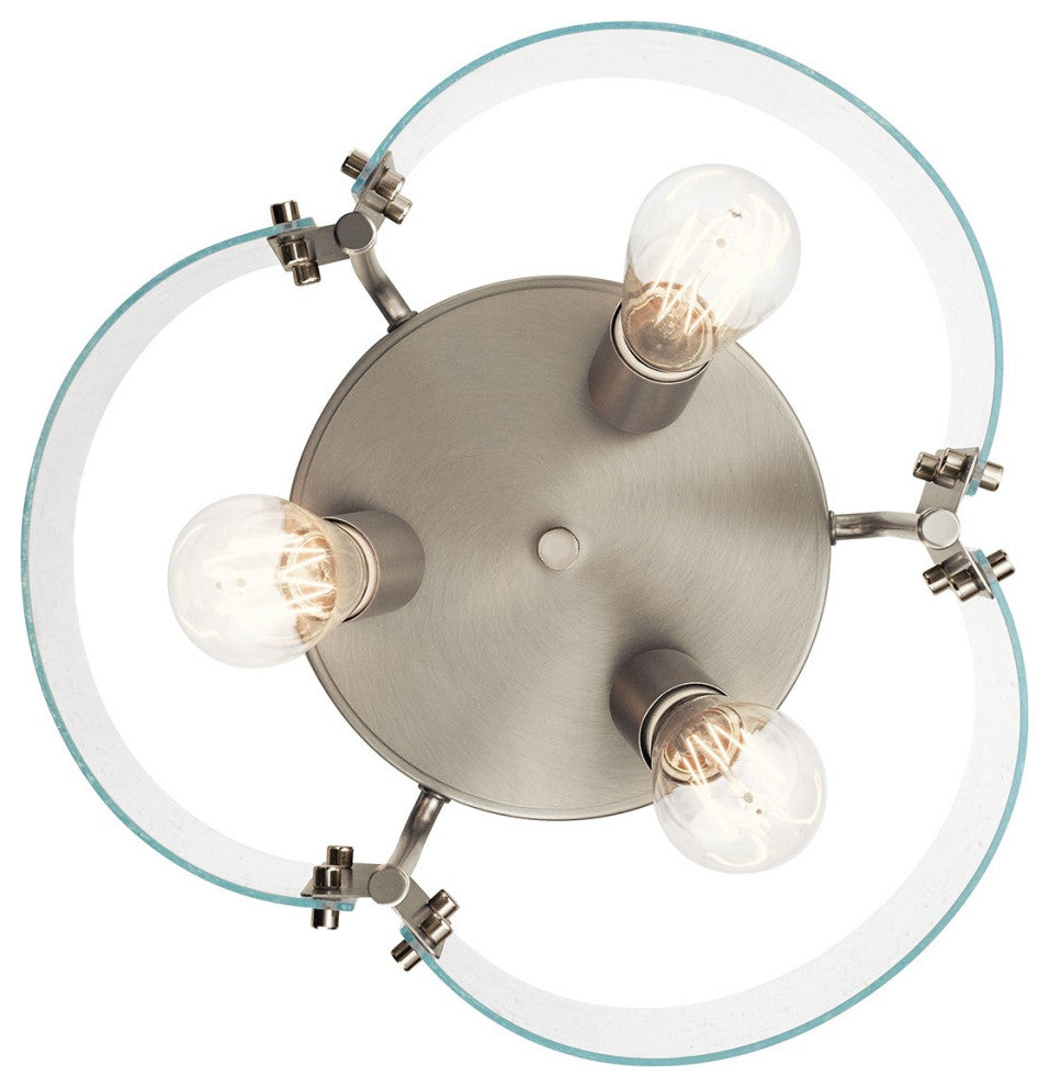 Kichler Thoreau 3 Light Semi Flush in Brushed Nickel