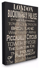 London Landmark Typography Wall Art, 30x40, Stretched Canvas