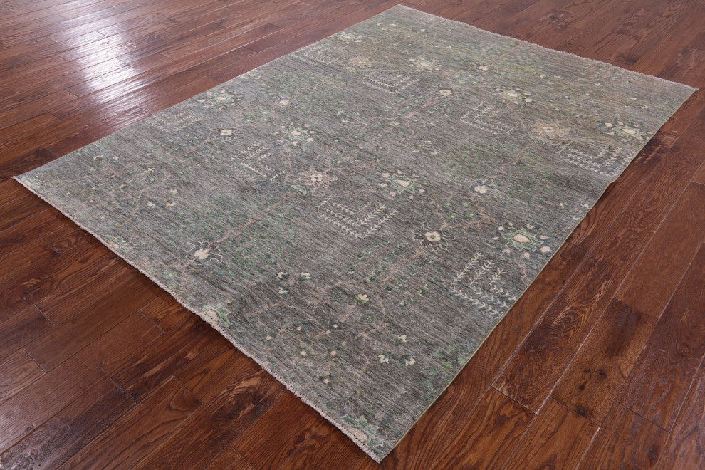 5' 7" X 7' 6" Persian Gabbeh Hand Knotted Wool Rug Q10206
