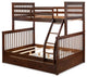Twin Bed, Two Split Beds, The Both Beds Secure Due To Guard Rails, Walnut Finish