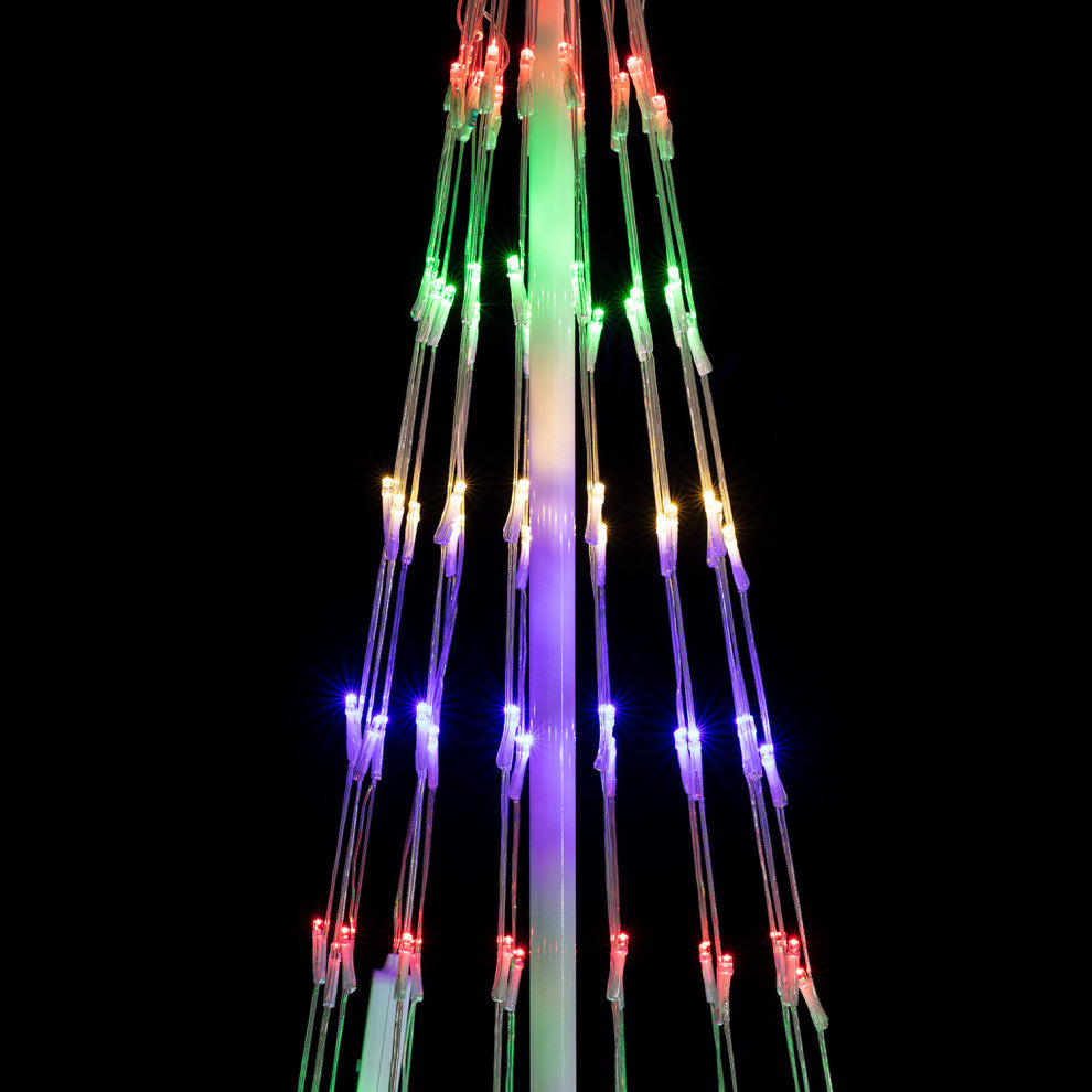 86"H Indoor Artificial Christmas Tree with Multi-Colored Lights and Star Topper