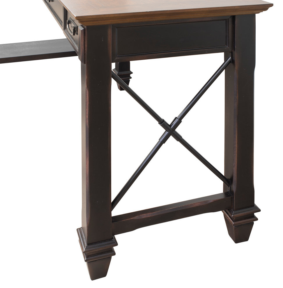 Hartford Wood Open L-Desk and Return