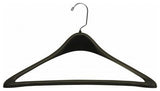 Plastic Curved Oversized Suit Hanger, Black, Chrome Finish, Set of 100
