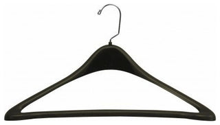 Plastic Curved Oversized Suit Hanger, Black, Chrome Finish, Set of 100