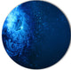 Blue Falling Snow, Abstract Digital Art Round Metal Wall Art, 36"