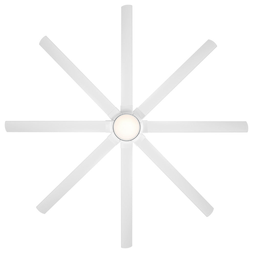 Hydra 96" Indoor/Outdoor 8-Blade Smart Ceiling Fan, Matte White, 2700K Light Kit