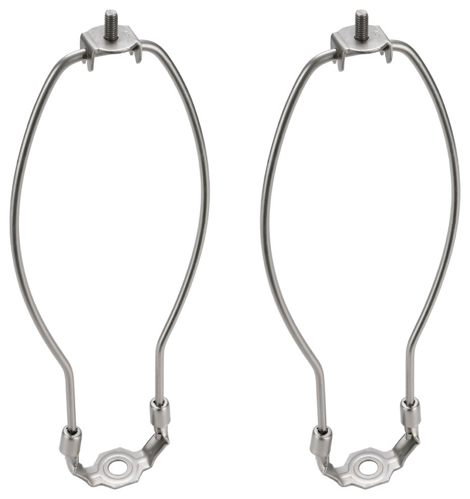 Aspen Creative 20007-22, 10" Heavy Duty Lamp Harp With Saddle Satin Nickel 2Pk