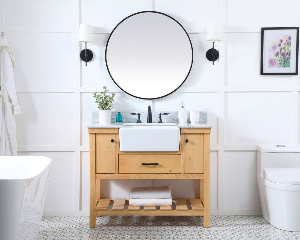 Home Living 22" Farmhouse Natural Wood-Light Bathroom Vanity