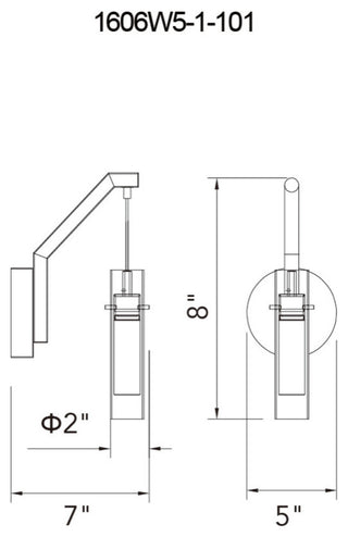 Olinda LED Integrated Black Wall Light