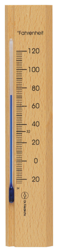 Wall Thermometer Beech Wood 7.8 inch, Natural Finish