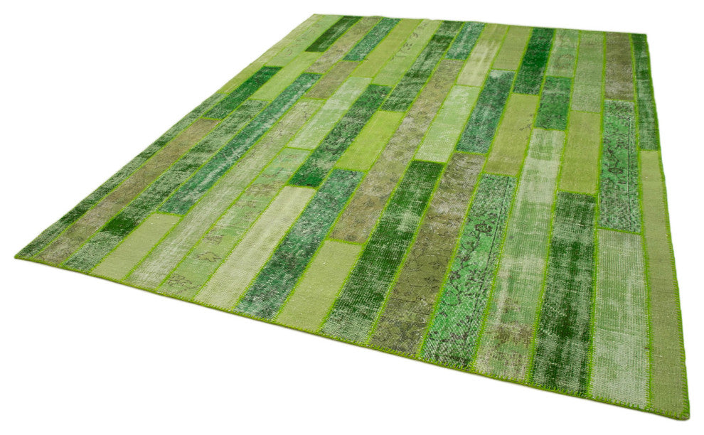 Rug N Carpet - Hand-Knotted Anatolian 8' 1" x 10' 1" Distressed Patchwork Rug