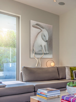 "Rabbit Reflexion" Painting Print on Wrapped Canvas, 24"x36"
