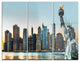 "New York City Skyline Panorama" Photo Metal Wall Art, 3 Panels, 36"x28"