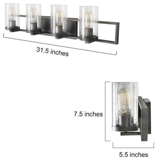 LNC 3-Light Glass Wall Sconces Bathroom Wall lights Rustic Vanity Light, 4 Lights