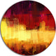 Textured Digital Abstract Art, Abstract Disc Metal Wall Art, 23"