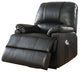 Modern Beige Power Lift Recliner, Faux Leather, Massage Function, Black